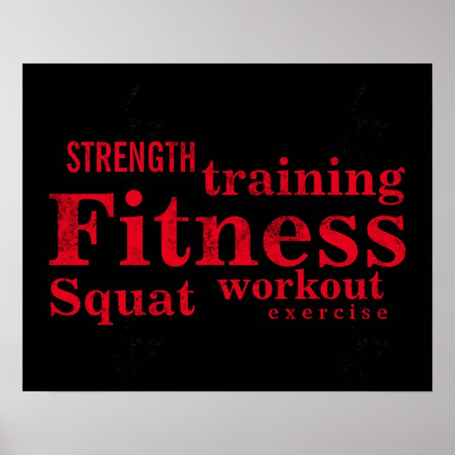 Poster Formation Cool Red Bold Textes GYM Workout (Devant)