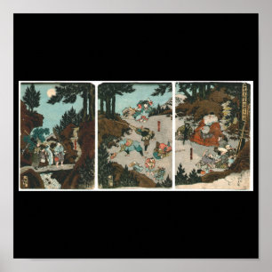 Poster Formation samouraï avec Tengu, Circa 1859