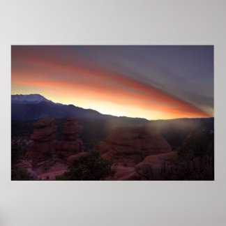 Poster Formations rocheuses au coucher du soleil