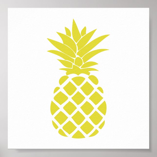 Poster Forme d'ananas décoratif jaune (Devant)