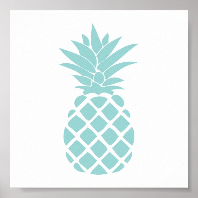 Poster Forme d'ananas décoratif vert menthe (Devant)
