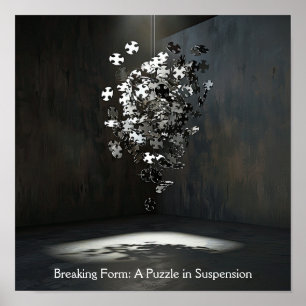 Poster Forme de puzzle flottant : Conception sculpturale