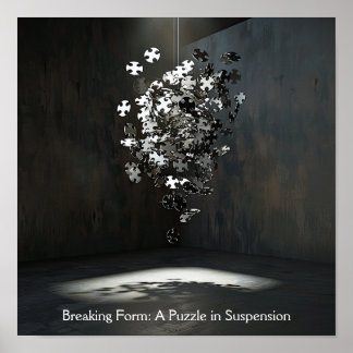 Poster Forme de puzzle flottant : Conception sculpturale 
