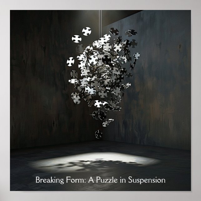 Poster Forme de puzzle flottant : Conception sculpturale  (Devant)