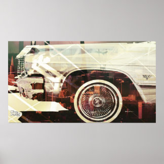 Poster forme de voiture de ville