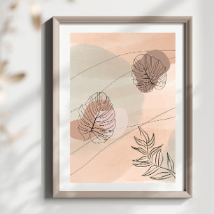Poster Formes Abstraites Boho Style Foliage Conception fe
