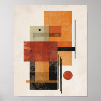 Poster Formes Abstraites – Couleurs Rétro Texturées Art M
