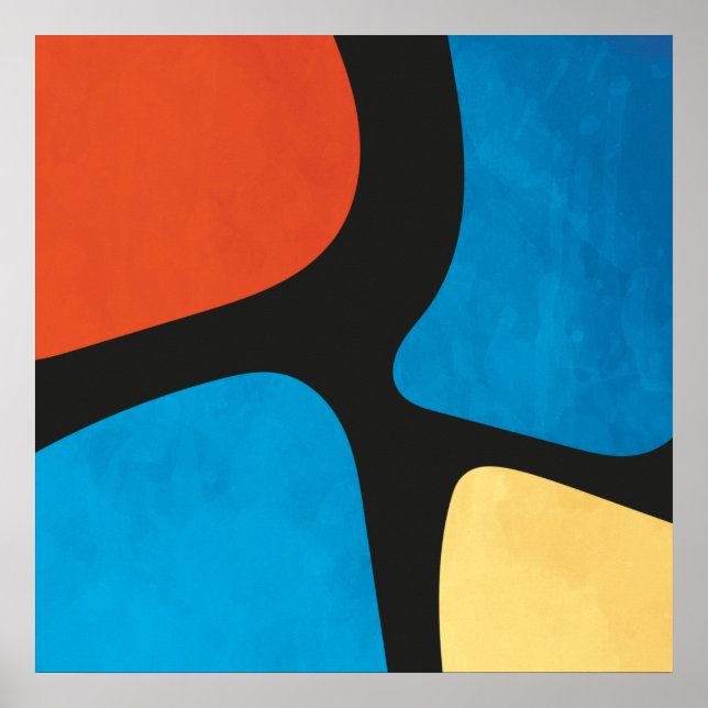 Poster Formes Abstraites modernes du milieu du siècle Mul (Devant)