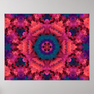 Poster formes arrondies mandala kaléidoscope Abstraites