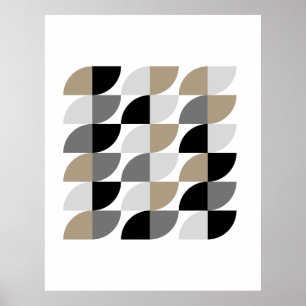 Poster Formes Beiges Modernes Du Milieu Du Siècle
