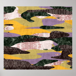 Poster Formes Camo : Vivid Collage Montage.