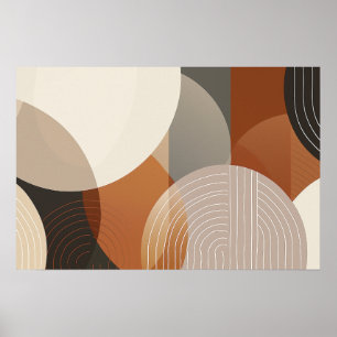 Poster Formes circulaires avec lignes avec espace de text