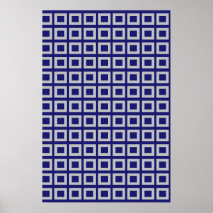 Poster Formes de Carré bleu nuit