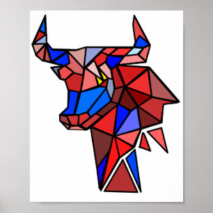Poster Formes de taureau géométriques
