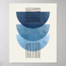 Formes du milieu du siècle BLUE moderne abstrait