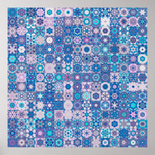 Poster Formes et fleurs géométriques Abstraites, PA sans