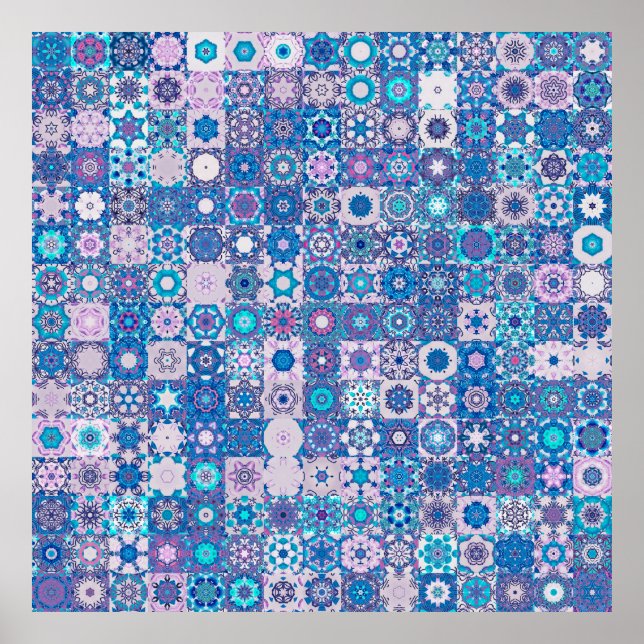 Poster Formes et fleurs géométriques Abstraites, PA sans  (Devant)