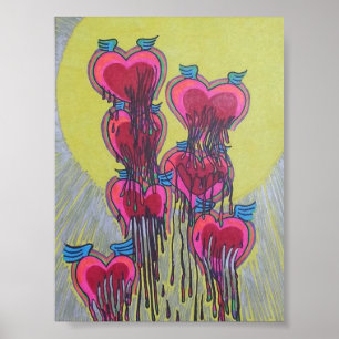 Poster formes fondues de coeur