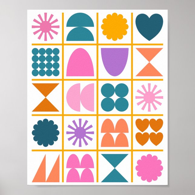 Poster Formes géométriques colorées Conception moderne si (Devant)