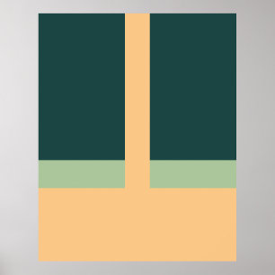 Poster Formes géométriques Couleurs d'abricot vert d'art 