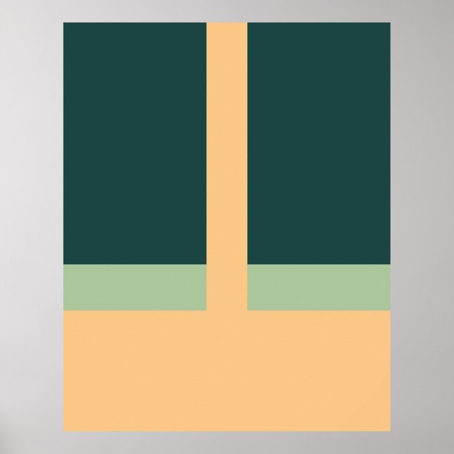Poster Formes géométriques Couleurs d'abricot vert d'art  (Devant)