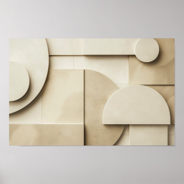 Poster Formes géométriques en 3D avec espace texte (Devant)