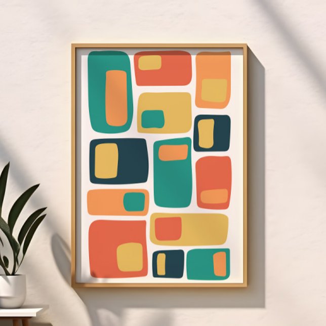 Poster Formes géométriques funky du milieu du siècle, ora (Créateur téléchargé)