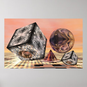Poster Formes géométriques rebondissantes
