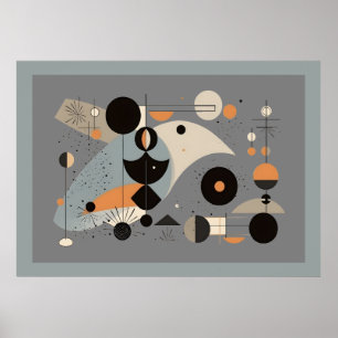 Poster Formes géométriques Whimsical Bauhaus du milieu du