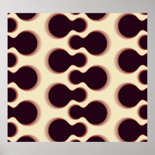 Poster Formes globulaires épineuses, teintes marron motif