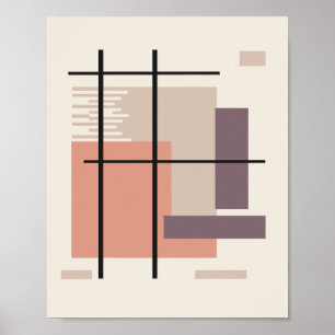 Poster Formes Rectangulaires Minimalistes dans une Compos