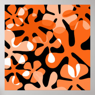 Poster Formes rétro super Orange Noir Blanc