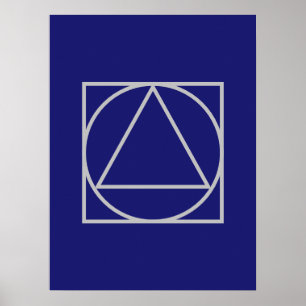 Poster Formes triangulaires Carré bleu clair de minuit