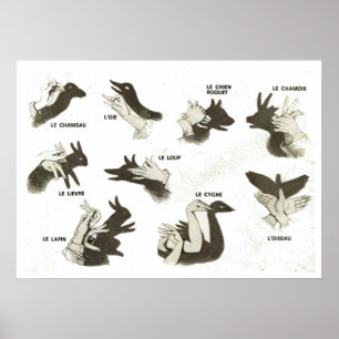 Poster Formes vintages rétro pour marionnettes ombres