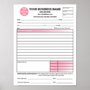 Poster Formulaire de proposition de devis d'emploi pour e