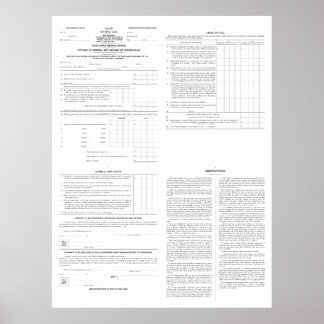 Poster Formulaire original de l'impôt sur le revenu 1040 