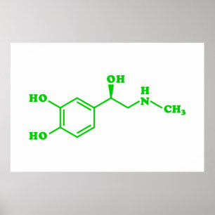 Poster Formule chimique moléculaire d'adrénaline