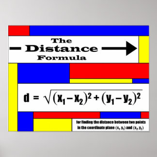 Poster Formule de distance