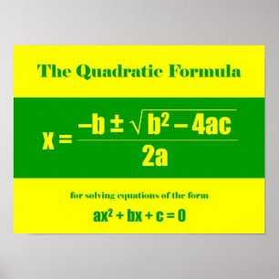 Poster Formule quadratique