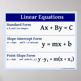 Poster Formules de pente des équations linéaires