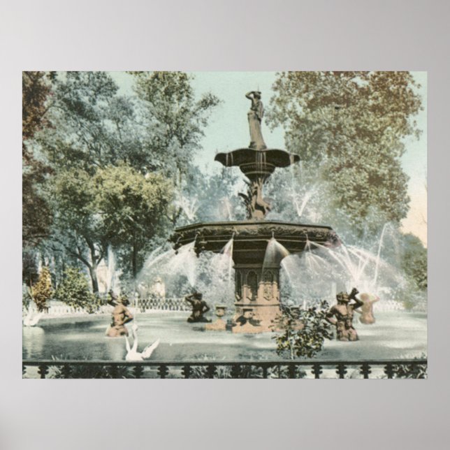 Poster Forsyth Fountain Savannah GA (Devant)
