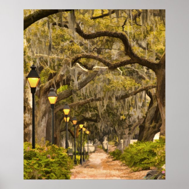 Poster Forsyth Park - Photo, Savannah, Géorgie (GA) USA (Devant)