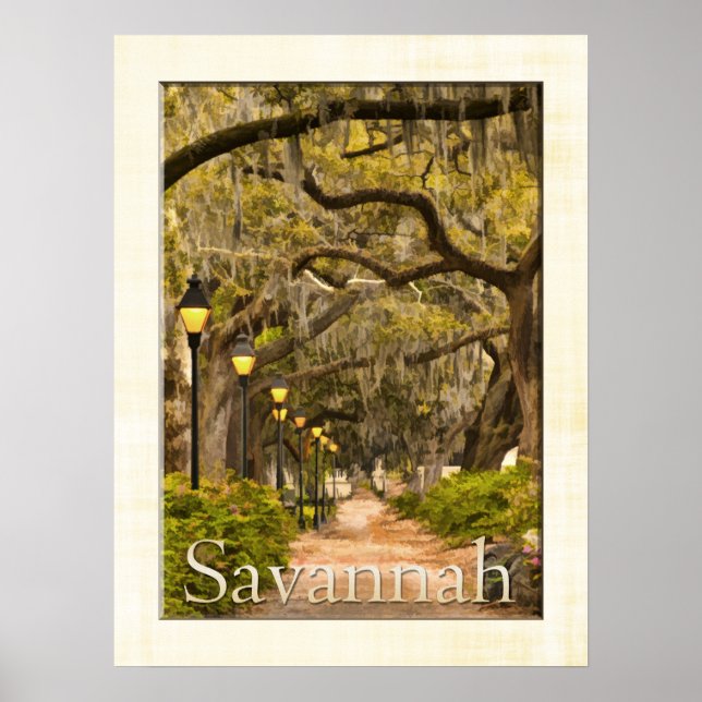 Poster Forsyth Park - Savannah, GA (Devant)