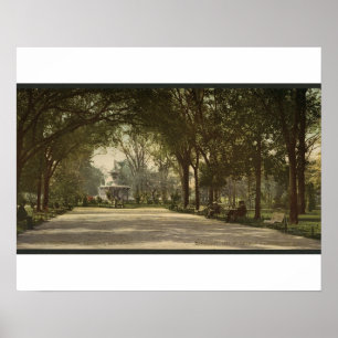 Poster Forsyth Park, Savannah, Géorgie vers 1901