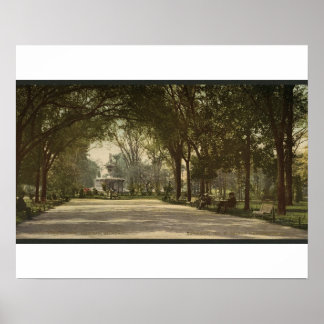 Poster Forsyth Park, Savannah, Géorgie vers 1901