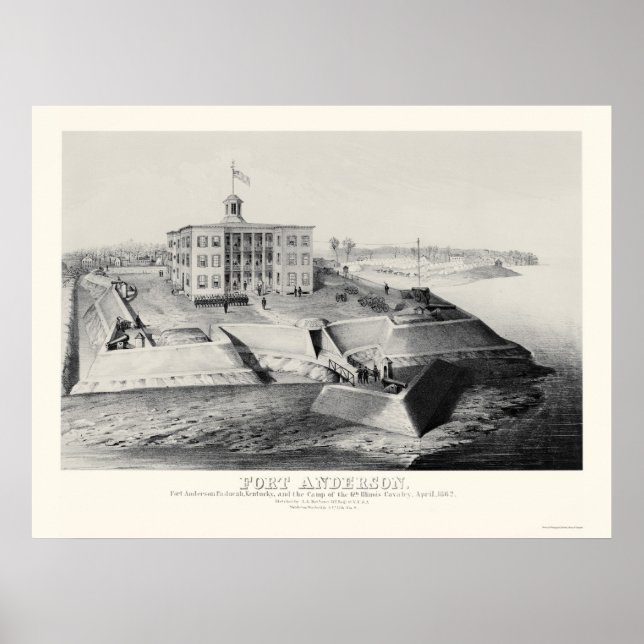 Poster Fort Anderson à Paducah, KY 1862 (Devant)