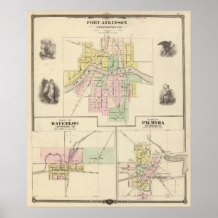 Poster Fort Atkinson, Waterloo et Palmyra, Jefferson Co