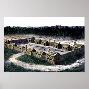 Poster Fort Boonesborough Kentucky Historic Fort Diagramm