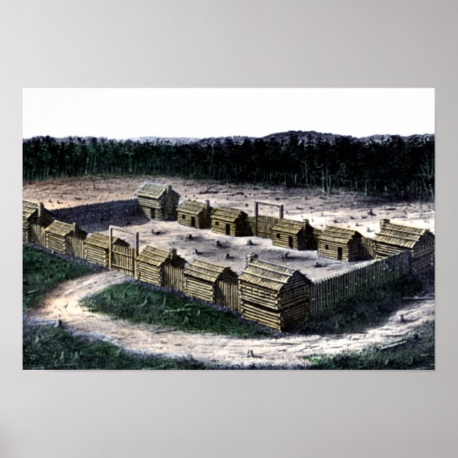 Poster Fort Boonesborough Kentucky Historic Fort Diagramm (Devant)