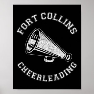 Poster Fort Collins Cheer Distressed Retro 90's Menant le